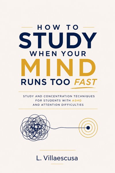 Cover of How to Study When Your Mind Runs Too Fast, by L. Villaescusa