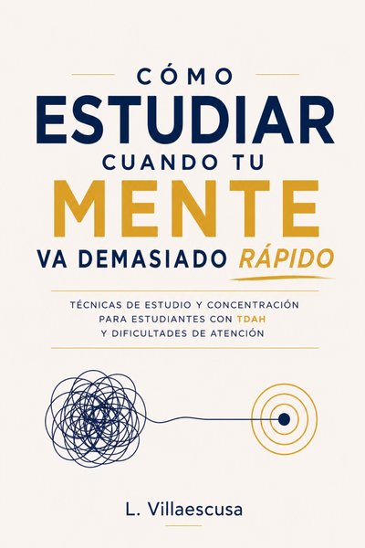 Portada del libro Cómo estudiar cuando tu mente va demasiado rápido, de L. Villaescusa